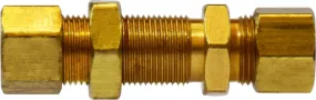 1/2" OD Brass Compression Bulkhead Union qt