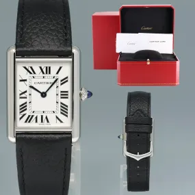 2023 PAPERS Cartier Tank Must Large Model WSTA0041 Steel White Roman Quartz Watch