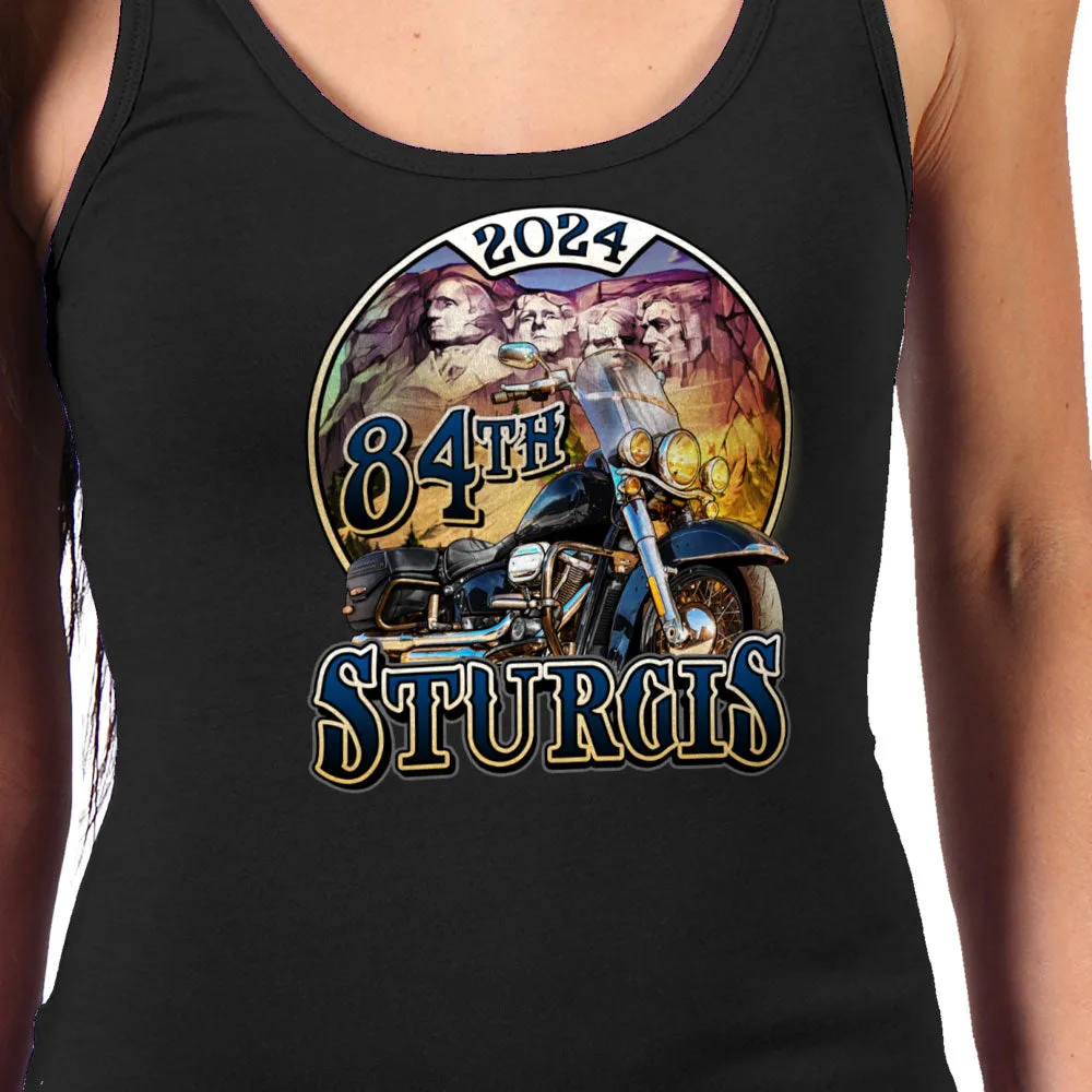 2024 Sturgis Motorcycle Rally Rushmore Ladies Black Tank Top SPL2884