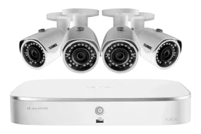 2K (4 Megapixel) Home Security System with 4 IP Cameras, 130ft Color Night Vision