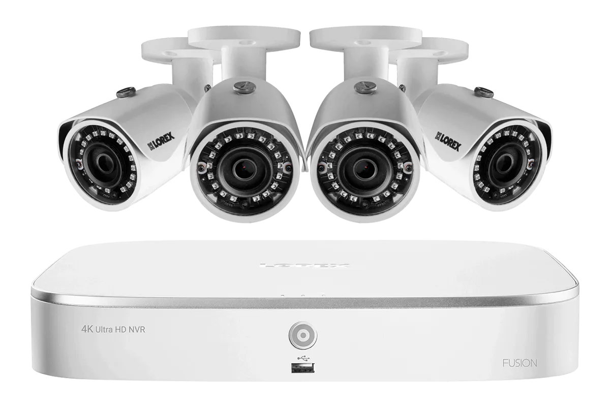 2K (4 Megapixel) Home Security System with 4 IP Cameras, 130ft Color Night Vision