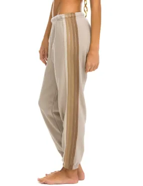 5 Stripe Womens Sweatpant, Sand/Tan