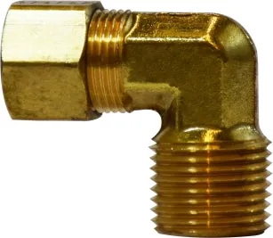 5/16" OD x 1/2" Brass Compression Male Elbow qt