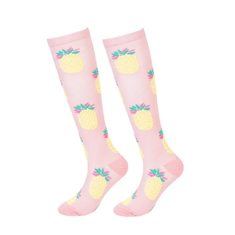 7 Pairs Cartoon Fruit Compression Socks