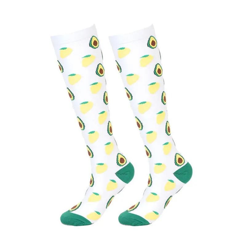 7 Pairs Cartoon Fruit Compression Socks