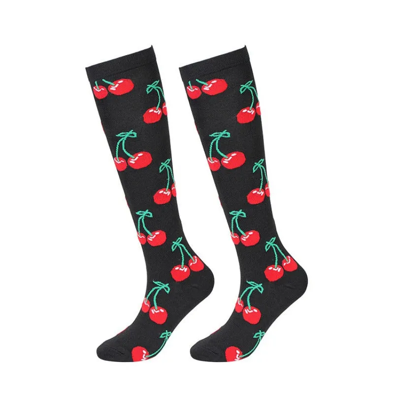 7 Pairs Cartoon Fruit Compression Socks