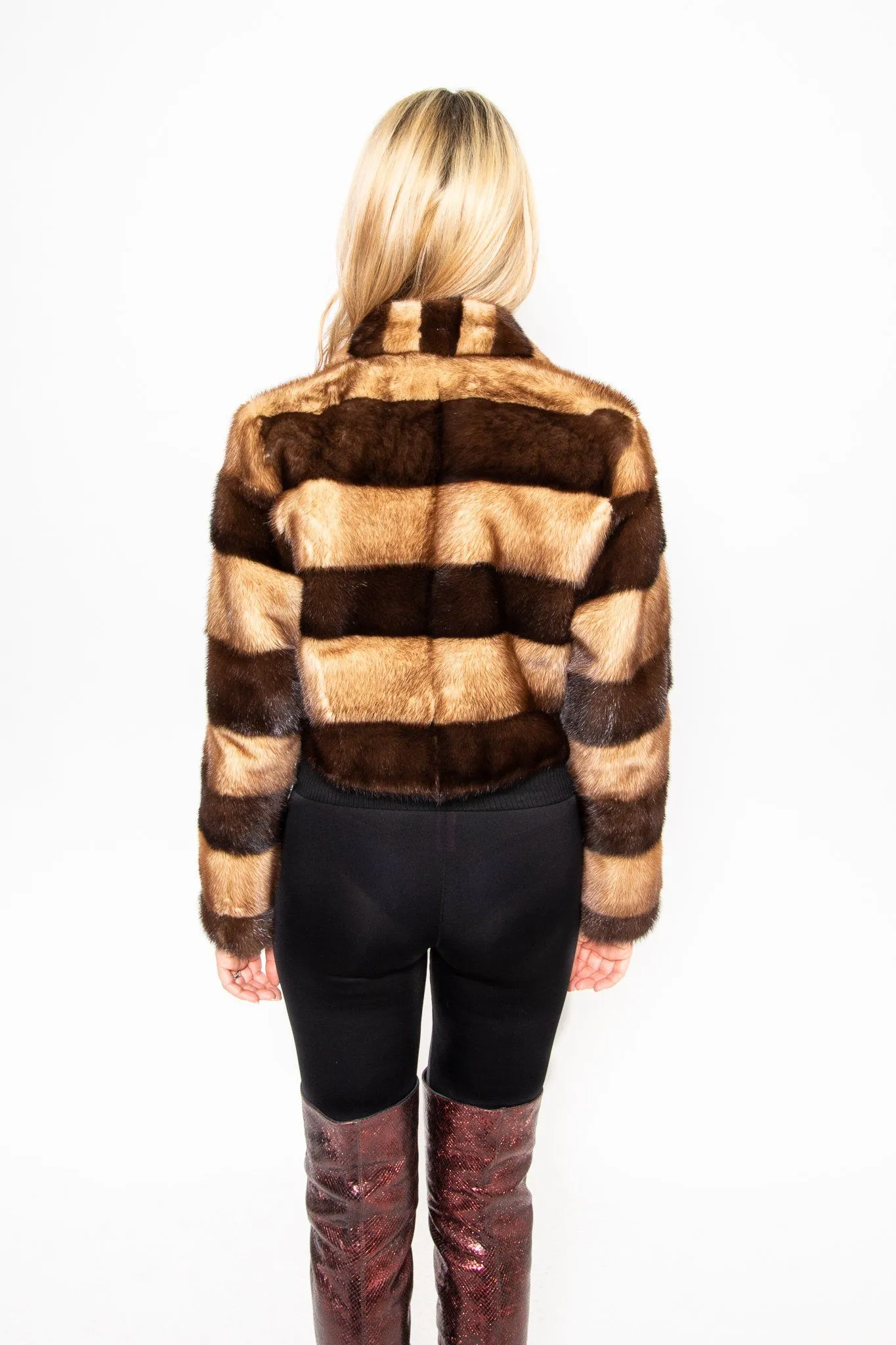 77 | Two-Tones Mink Cropped Jacket