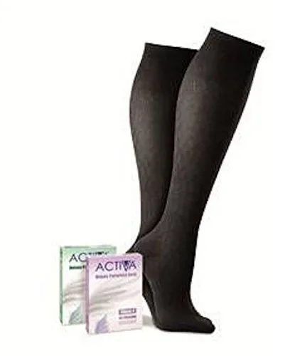 Activa Class 1 Below Knee Compression Hosiery, Black, X-Large