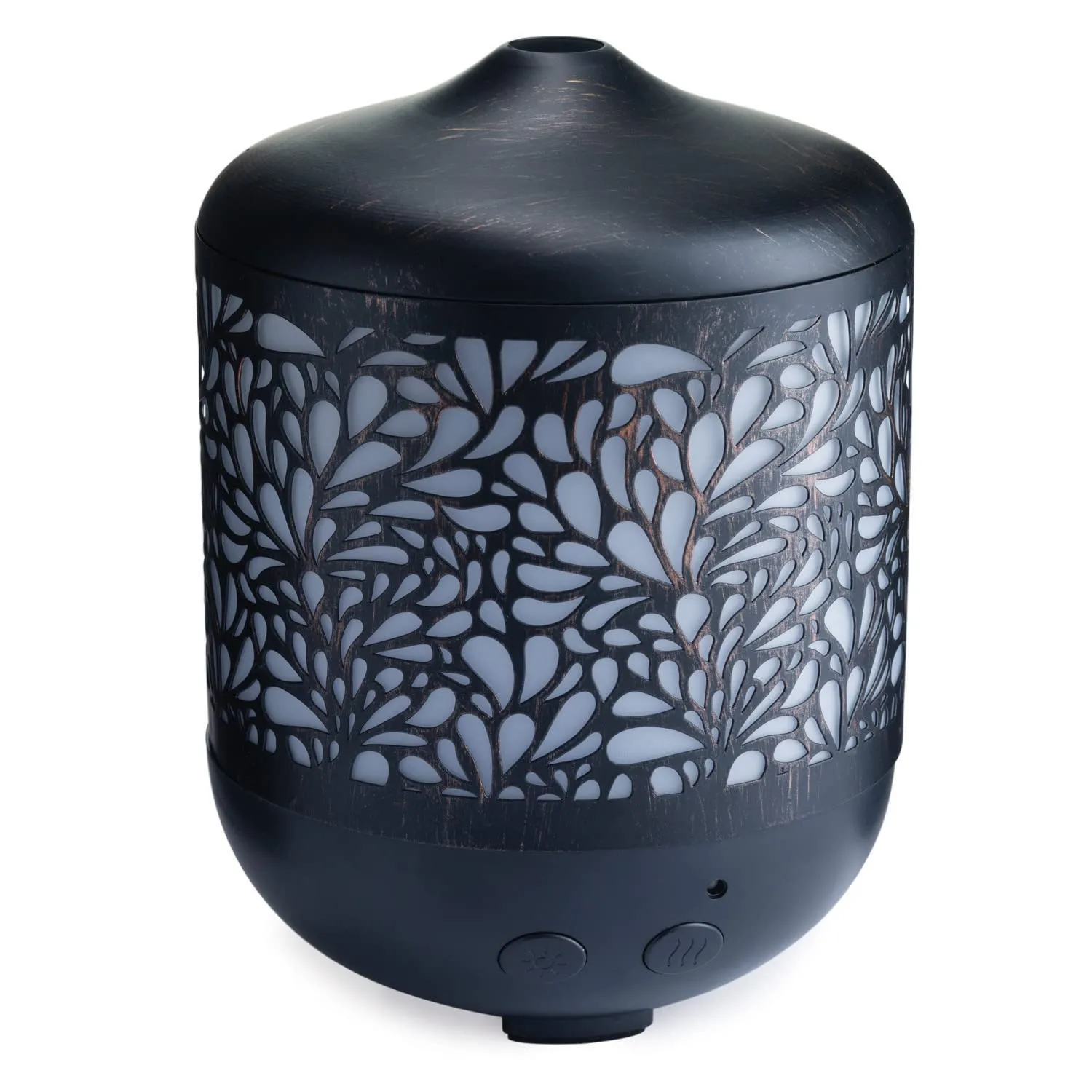 Airomé Petal Cut Metal Essential Oil Diffuser|250 mL Humidifying Ultrasonic Aromatherapy Diffuser 8 Colorful LED Lights, Up to 24 Hours Intermittent & Continual Mist Auto Shut-Off, Black and Bronze