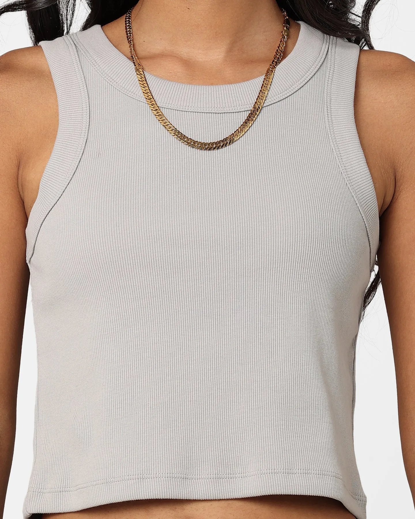 AS Colour Women's Organic Rib Crop Tank Top Storm