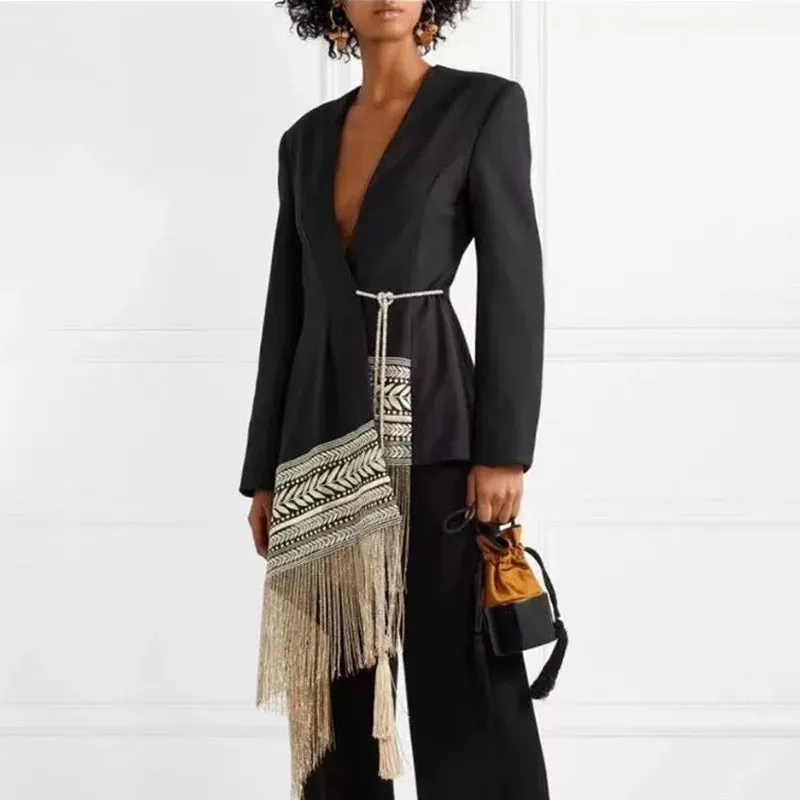 ASYMMETRIC EMBROIDERED COAT