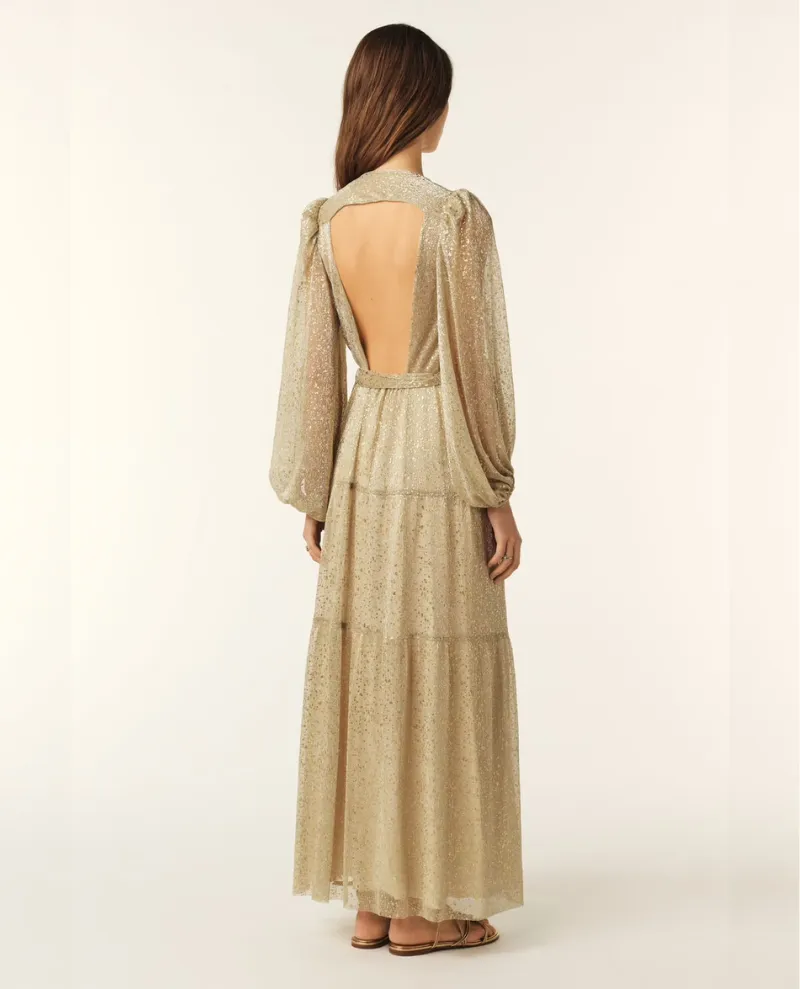 Ba&sh Cala Gold Maxi Dress