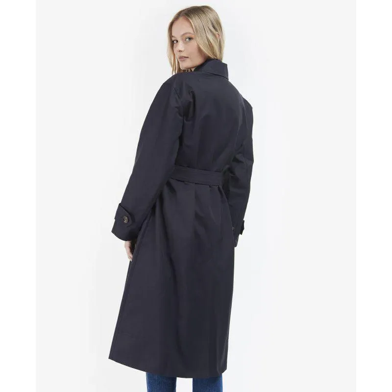 Barbour Opal Ladies Showerproof Trench - Midnight/Rosewood Tartan