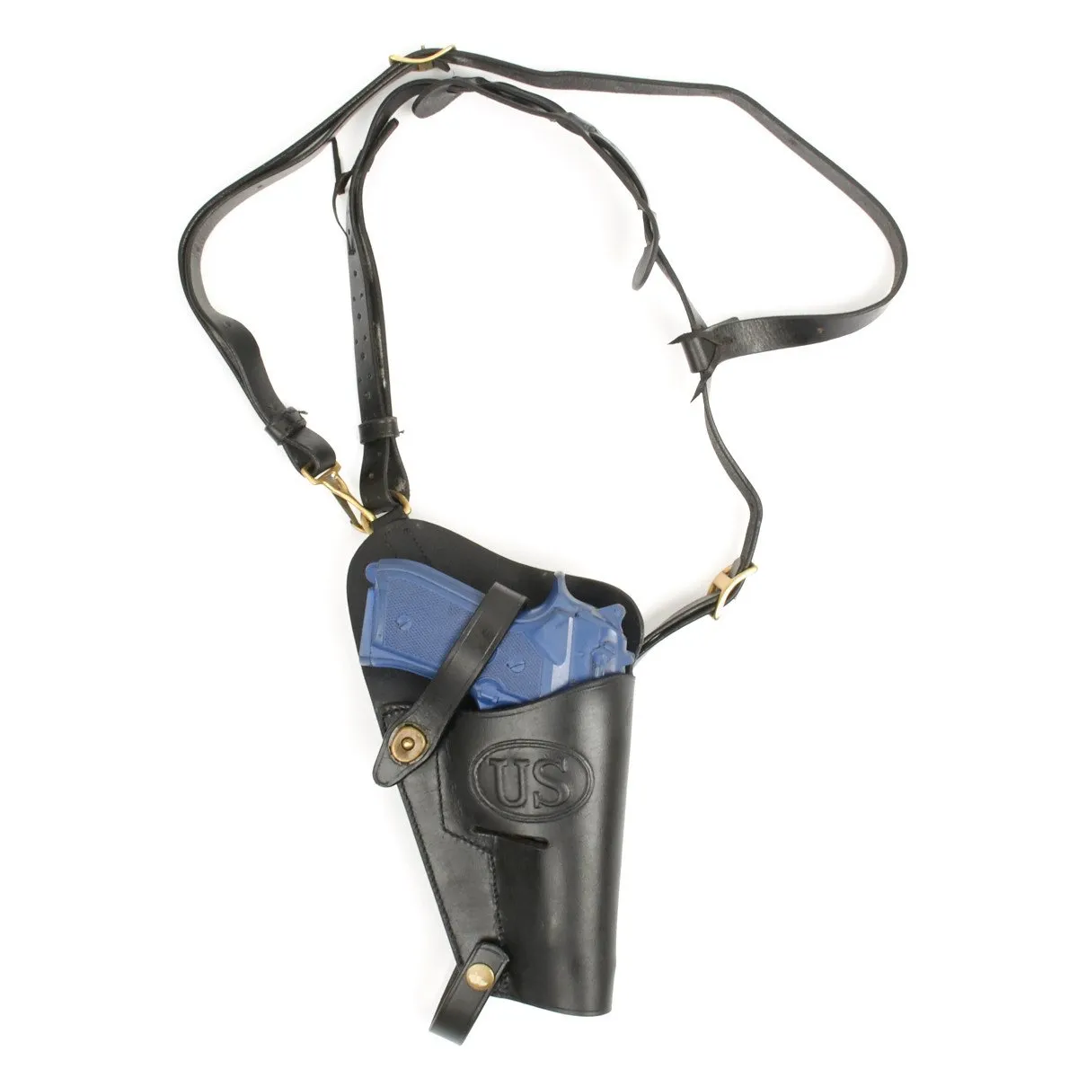 Beretta 92 Model Black Leather Shoulder Holster Embossed U.S.