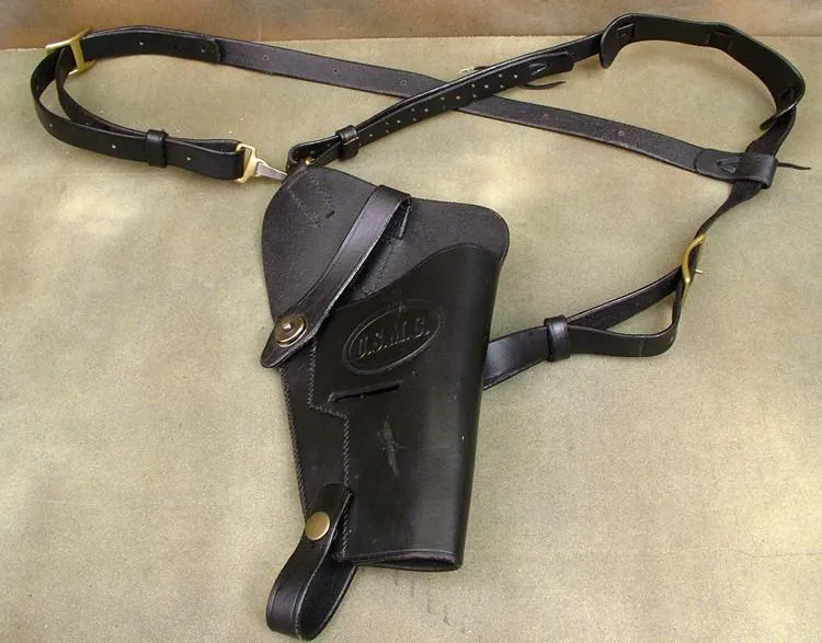 Beretta 92 Model Black Leather Shoulder Holster Embossed U.S.M.C