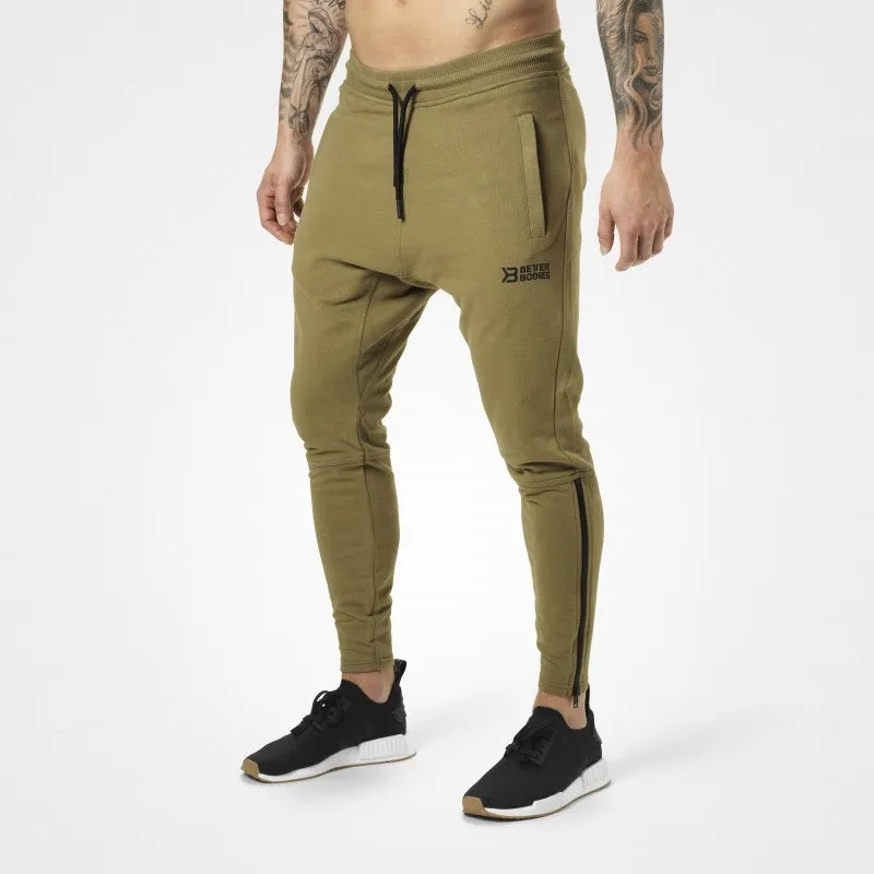 Better Bodies Harlem Zip Pants - Military Green