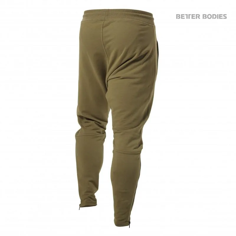 Better Bodies Harlem Zip Pants - Military Green