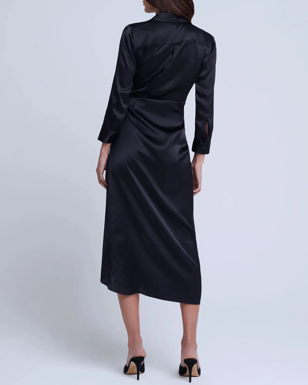 Black Kadi Long Wrap Dress