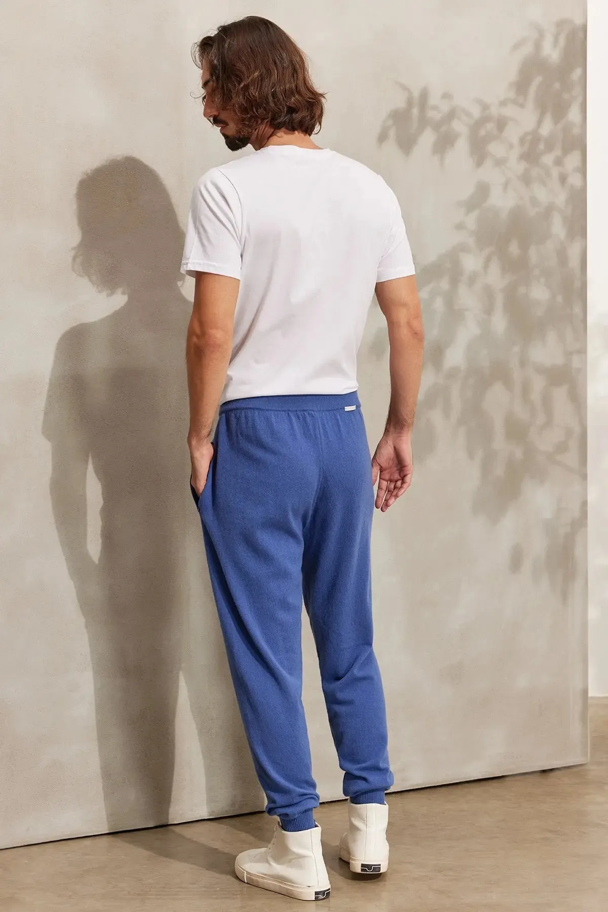 Blue Cashmere and Merino Recycled Cashmere Men's Sweatpants