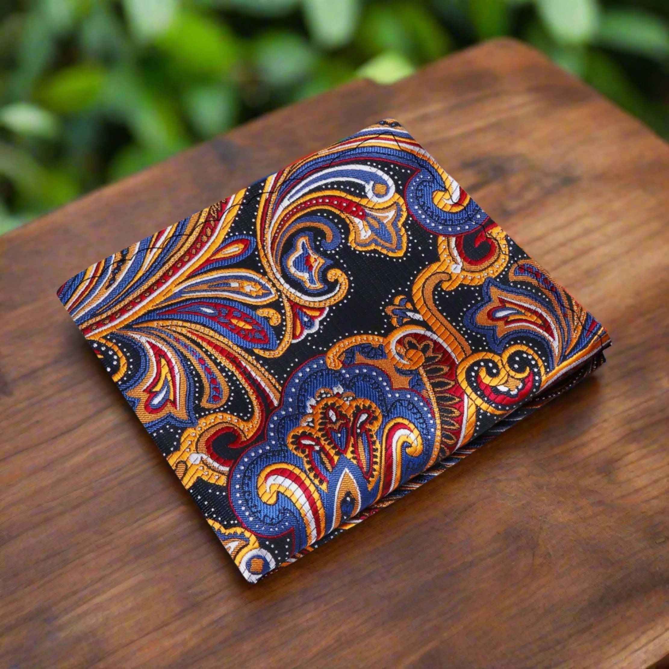 Blue, Red & Orange All In Paisley Pocket Square