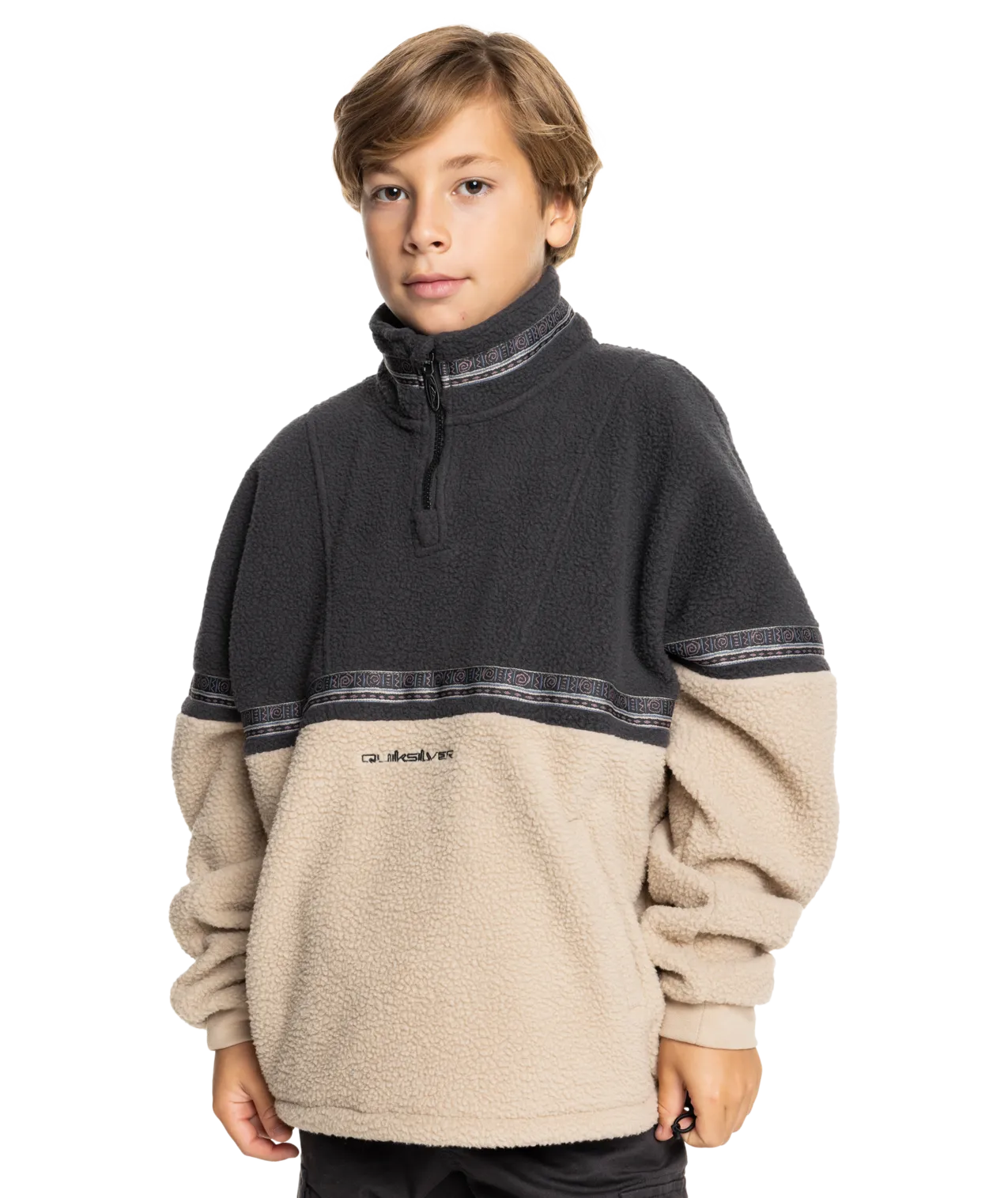 Boys Take Us Back Fleece Jacket in Plaza Taupe