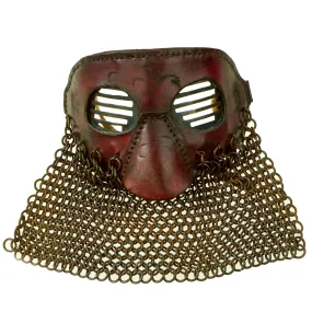 British WWI Tankers Leather Covered Splatter Mask with Chainmail Mouth Guard