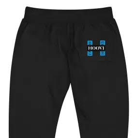 Capital H's Unisex Fleece Sweatpants (Black Hoovi Print) Deep Sky Blue & Black Logo