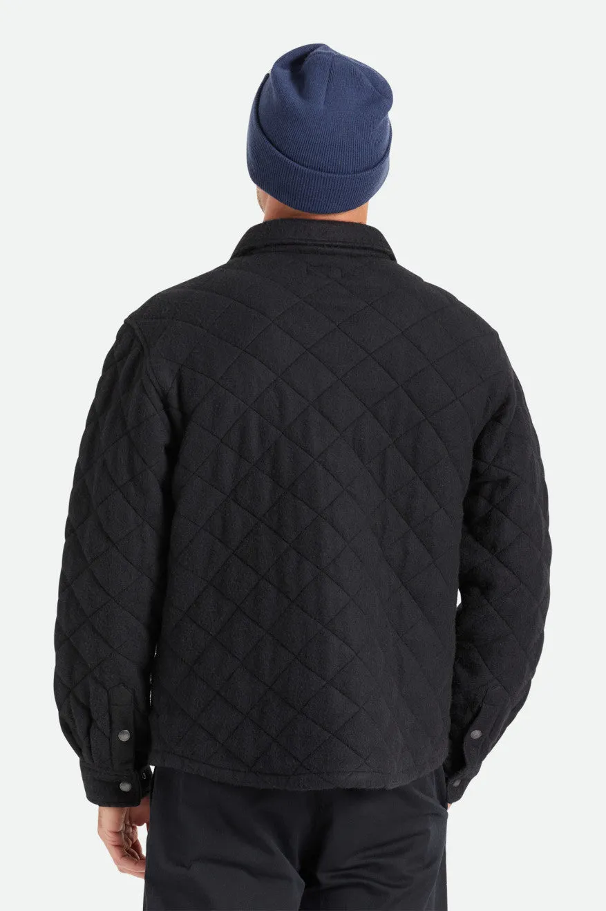 Cass Quilted Fleece Jacket - Black