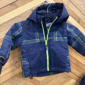 Children's Hooded Jacket: Dark Blue/Green-children-12-18 months