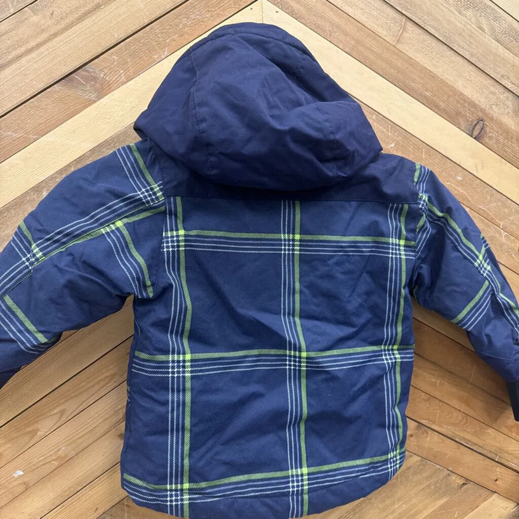 Children's Hooded Jacket: Dark Blue/Green-children-12-18 months