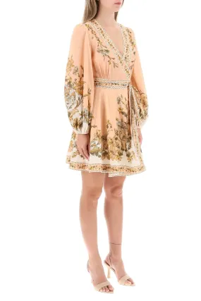 chintz wrap mini dress