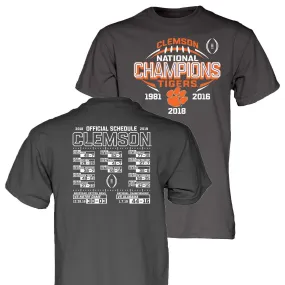 Clemson Tigers 2018-2019 Football National Champions Gray Short Sleeve T-Shirt