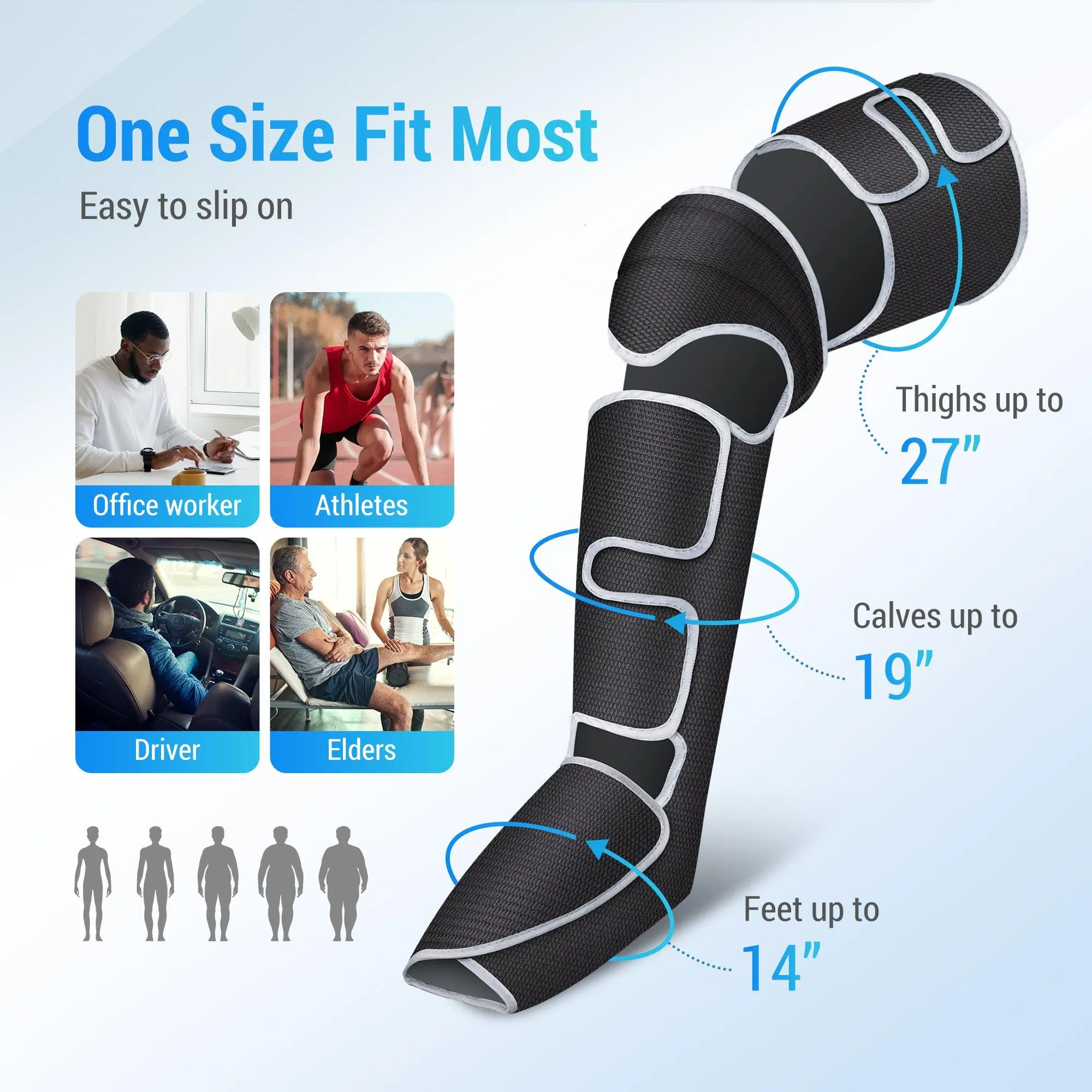 Comfier Leg Massager for Pain Relief, Leg Compression Machine --CF-7204B-WM