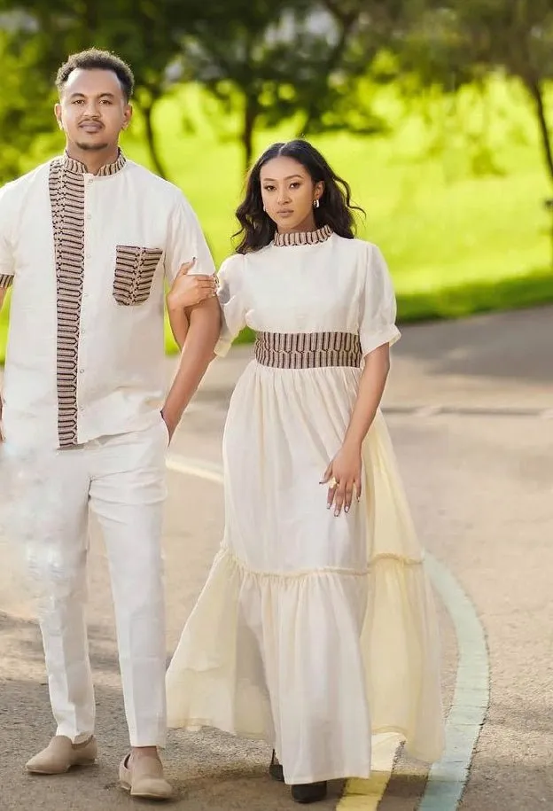 Contemporary Elegance: Habesha Couples' Outfits for a Modern Twist