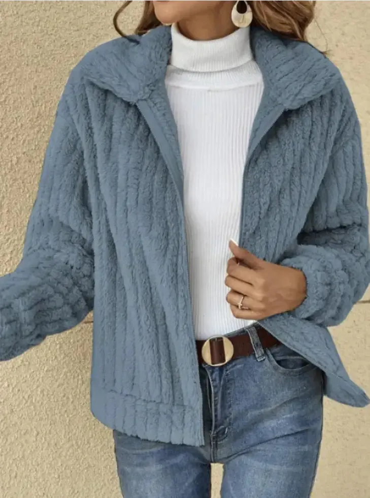 Cozy Chic Fleece Lapel Cropped Jacket