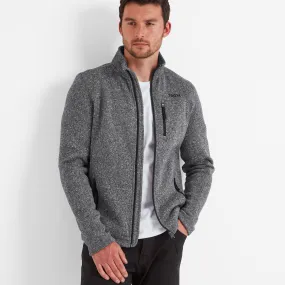 Cresswell Mens Knitlook Fleece Jacket - Dark Grey Marl