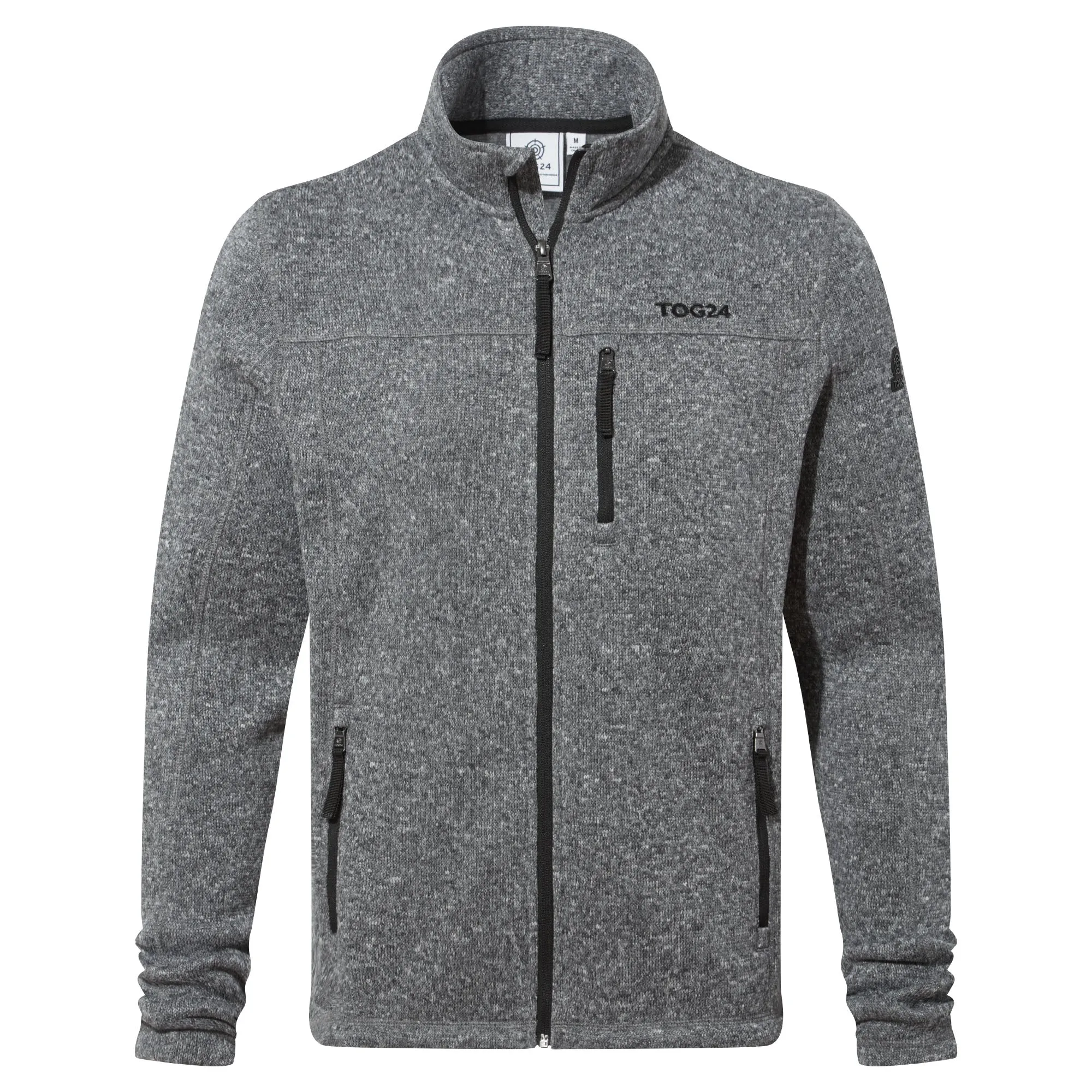 Cresswell Mens Knitlook Fleece Jacket - Dark Grey Marl