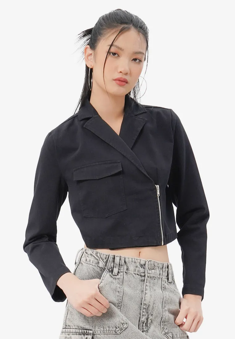 Cropped Biker Jacket