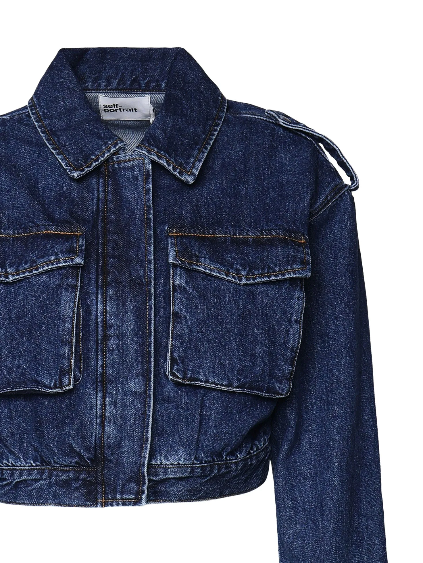 Cropped Dark Denim Jacket