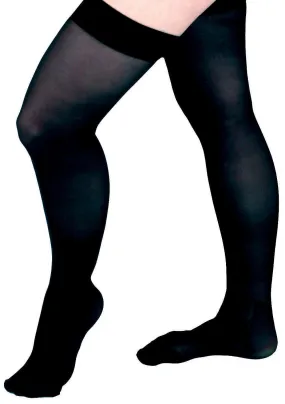 CURAD Thigh-High Compression Hosiery with 20-30 mmHg, Black, Size A, Regular