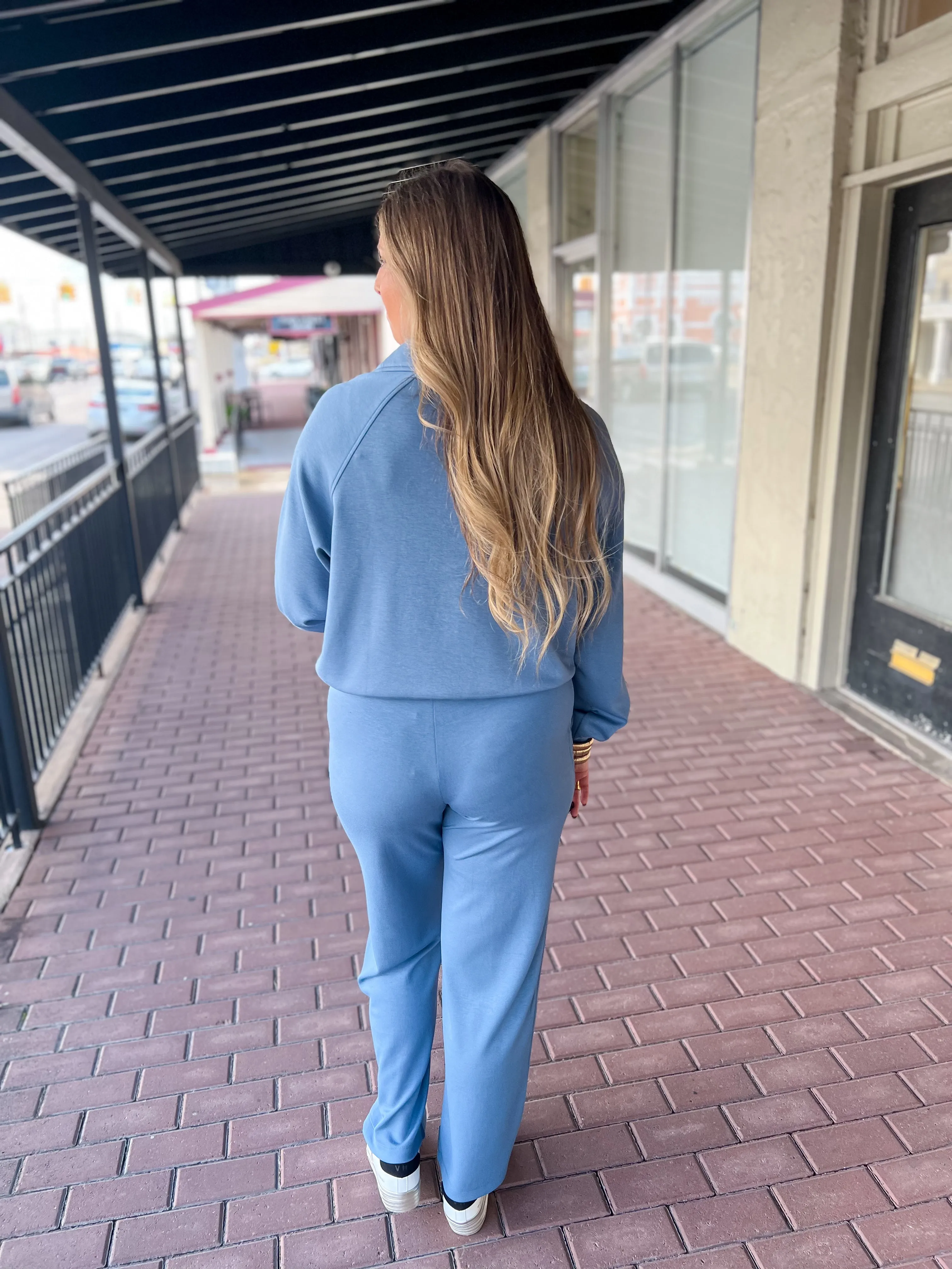 Cute And Cozy Sweatpants-Gray Blue