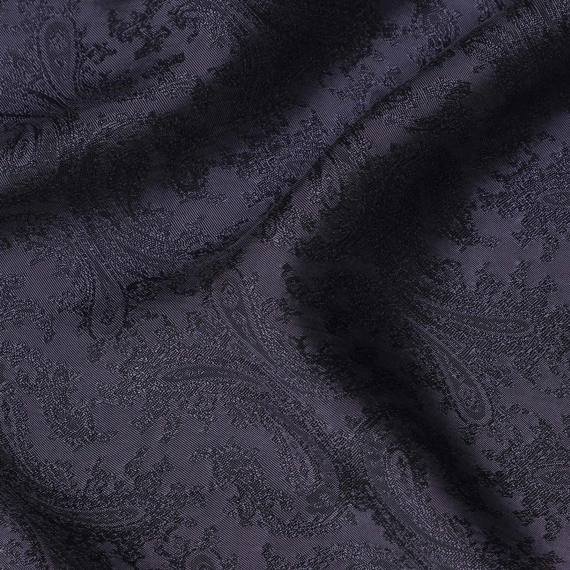 Dark Purple Paisley Cupro Bemberg Fabric, 140 cm Wide, Made in Japan-D21007