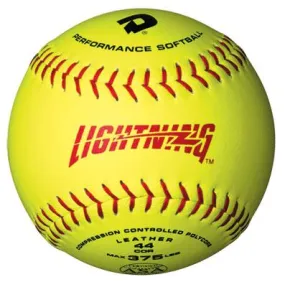 DeMarini Lightning 11 Inch ASA 44-375 Yellow Slowpitch Softball - One Dozen: LL11YAB