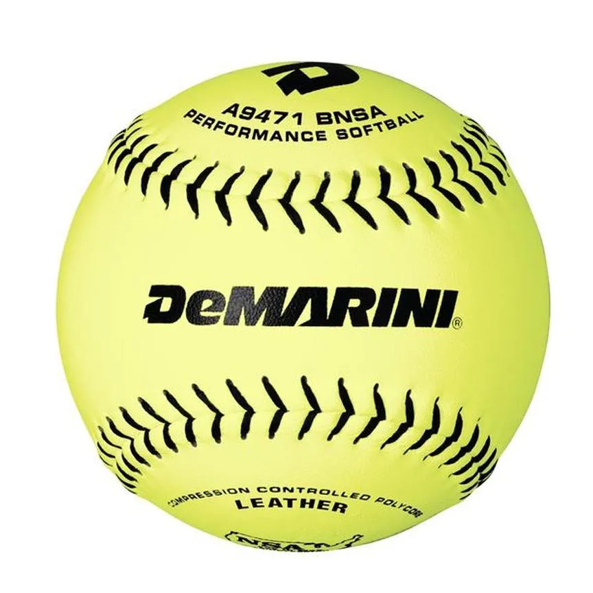 DeMarini NSA 12 Inch Leather 44/400 Slowpitch Ball - One Dozen: WTA9471BNSA