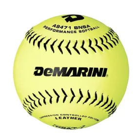 DeMarini NSA 12 Inch Leather 44/400 Slowpitch Ball - One Dozen: WTA9471BNSA