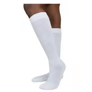 Diabetic Compression Socks, Calf, 18-25, Medium, Short, Closed, White