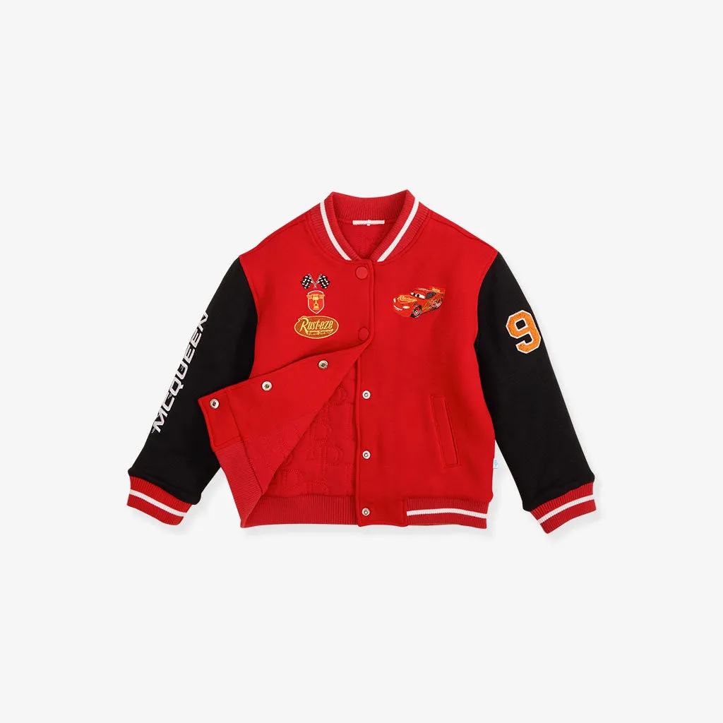 Disney Racing Red Fleece Varsity Jacket