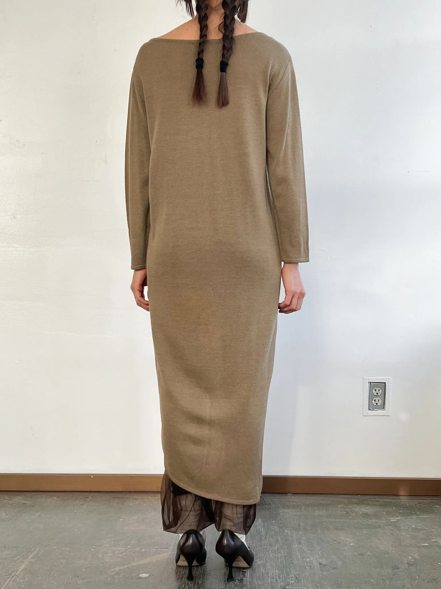 Donna Karan Khaki Knit Dress (M)