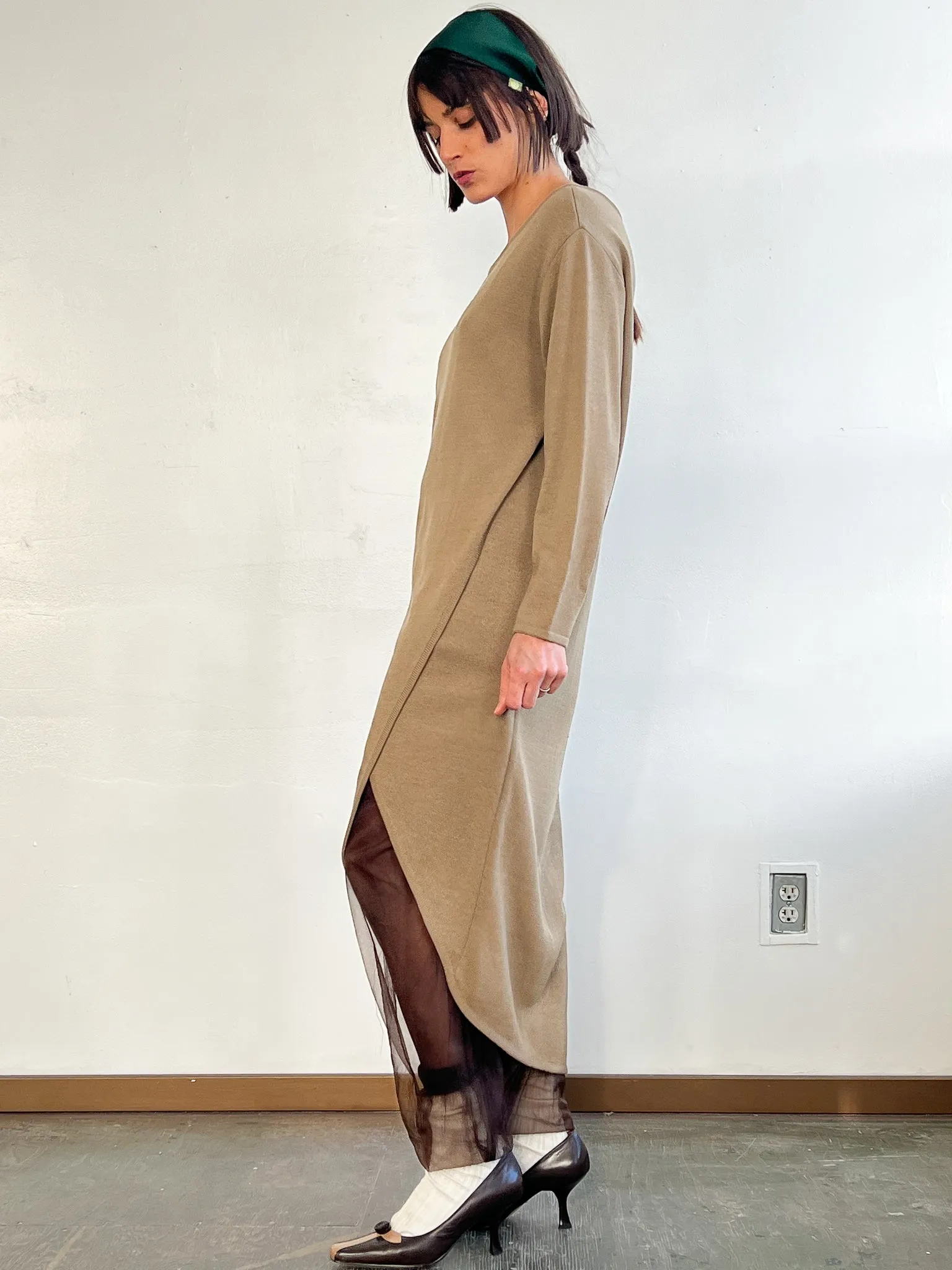 Donna Karan Khaki Knit Dress (M)