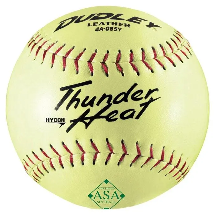 Dudley Thunder Heat Hycon -ASA- 52-300 Leather Softball 12 Inch - One Dozen: 4A065Y